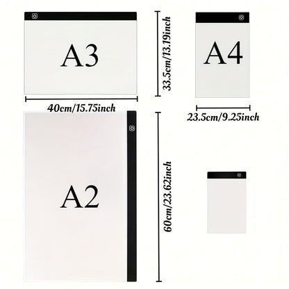 Ein übergroßes A2/A3/A4 LED-Lichtpad, geeignet für Kunstmalerei-sets, Diamant Malerei Arbeits Tischlampe, USB-betrieben, Augenfreundlich, mit drei Helligkeitsstufen, Tracking Light Board für Diamant für Kunst-Ergänzungen verwendet für Malen, Skizzieren
