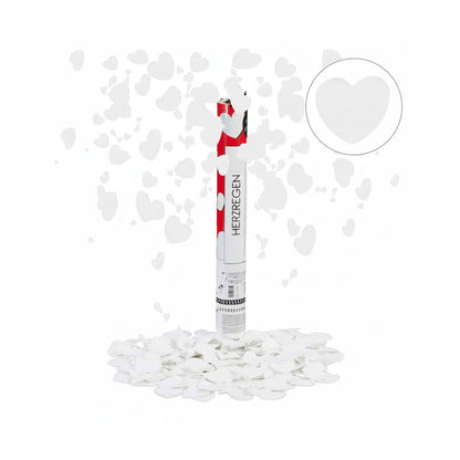 Party Popper Herzen in Weiß - 40 cm