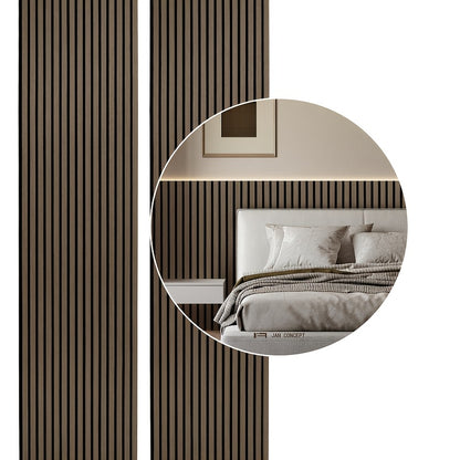 4er-Pack Schallplatten-Set, 120 x 60 cm, Akustikplatten aus Holz, Wandpaneele aus Holz, Großflächige Paneele, Multifunktionale Wandpaneele, Geeignet für Wohnzimmer, Musikzimmer, Heimkino, Aufnahmestudio, Grau/Eiche/Schwarze Walnuss/Naturholz