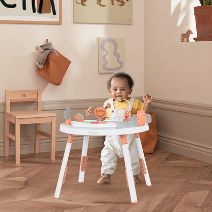 Multifunktionales Aktivitätszentrum, 3-in-1 Spielstation mit abnehmbaren Spielzeugen, höhenverstellbar mit 360° drehbarem Sitz. Unterstützt Sitzen, Liegen, Drehen, Hüpfen  Spielen zur Förderung der Entwicklung  Unterhaltung von Säuglingen