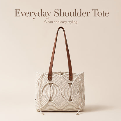 Einzigartige kreative Webtasche, neue stylische vielseitige Achselbeuteltasche, französische High-Fashion Lazy Style Schultertasche mit Kordelzug