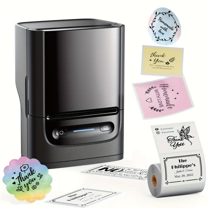 Tragbarer Thermodrucker PM220B mit Klebeband, ideal für kleine Unternehmen, Adressen, Logos und Kleidungsaufkleber, kompatibel mit Handys und PCs