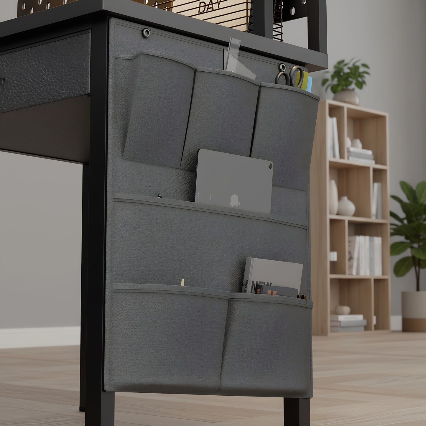 Neuer L-förmiger Gaming-Schreibtisch mit Steckdosen & LED-Beleuchtung, 59/67 Zoll umkehrbarer L-förmiger Computerecktisch mit Ablage & Monitorständer - Modernes Design fürs Homeoffice, Weihnachtsgeschenke