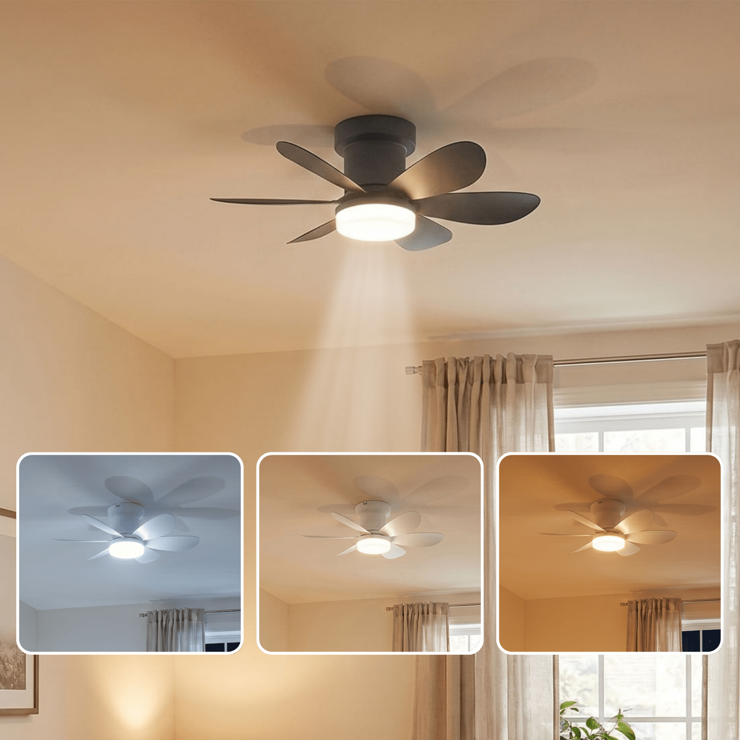 Deckenventilator, MISTRAL SCHWARZ für Küche – Detailansicht 12
