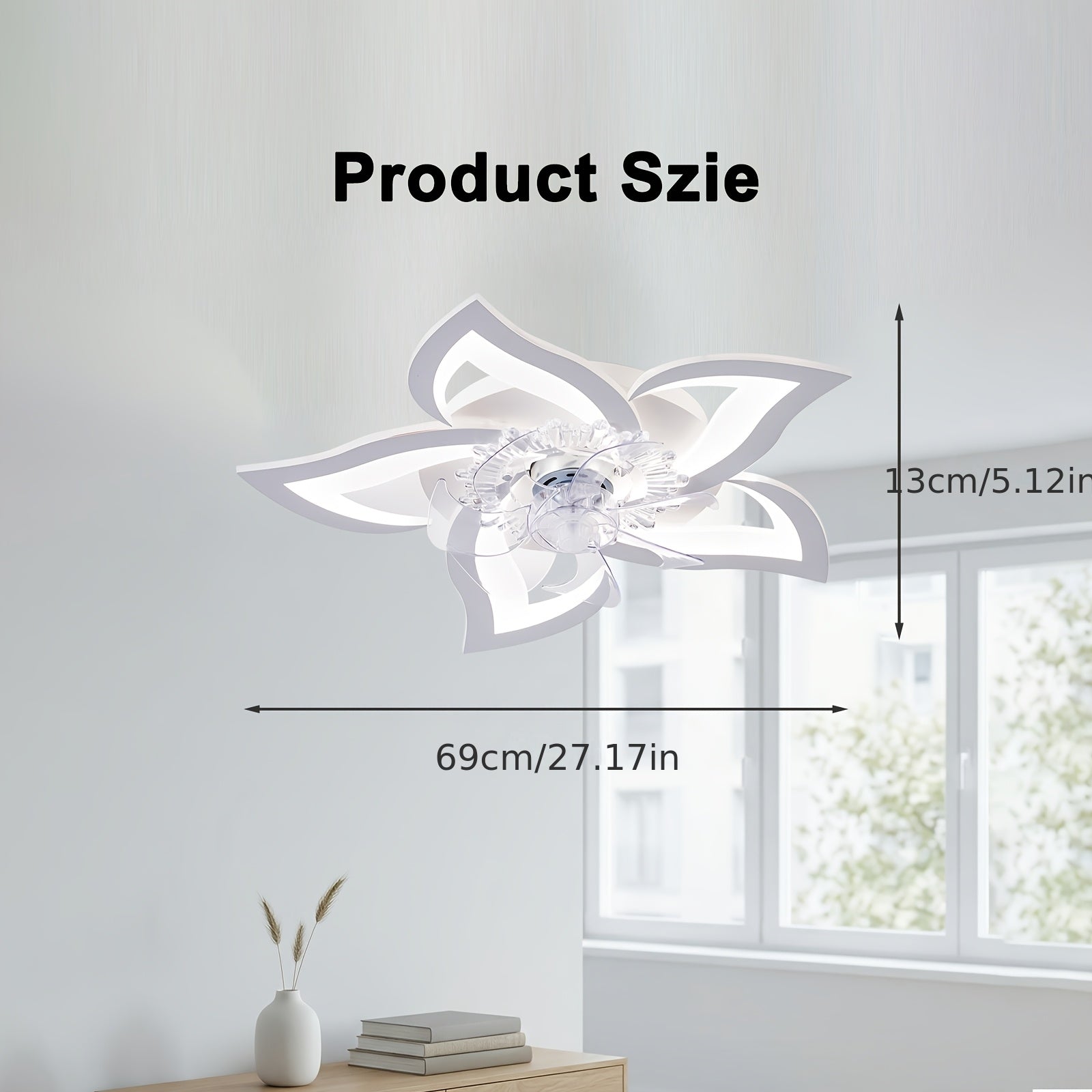 Deckenventilator, Weiß für Essbereich und Küche – Detailansicht 3