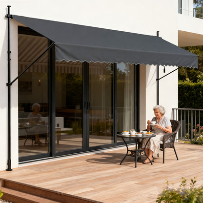 Klemm-Veranda-Balkon-Abdeckung mit Handkurbel, ohne Bohren, höhenverstellbar für Balkon und Garten