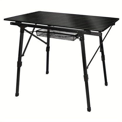 Aluminium Klapptisch Campingtisch, 90 x 52 cm, höhenverstellbarer Reisetisch mit Tragtasche für Picknick  Outdoor