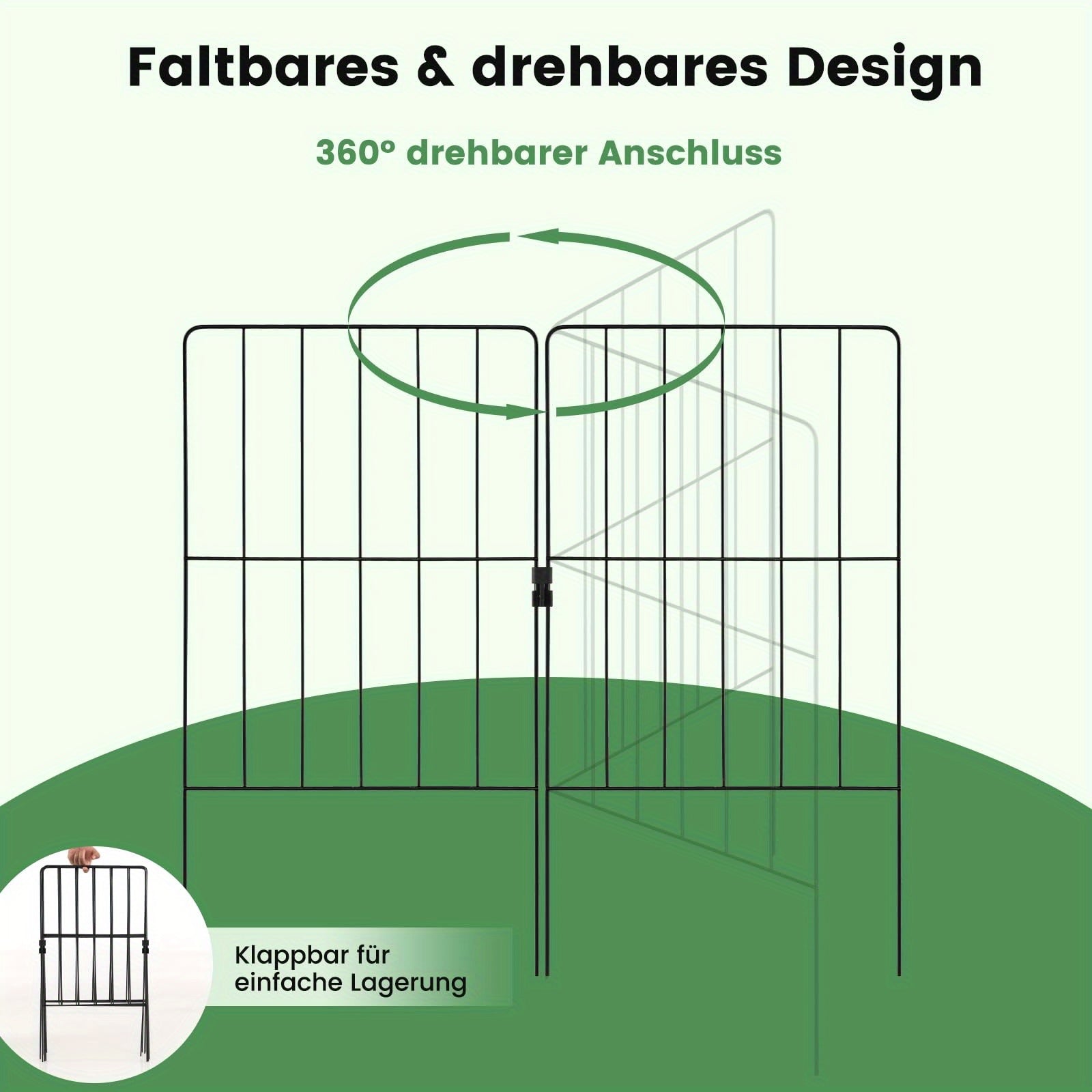 Dekorativer Gartenzaun, 60,96 cm für Garten und Terrasse – Detailansicht 4