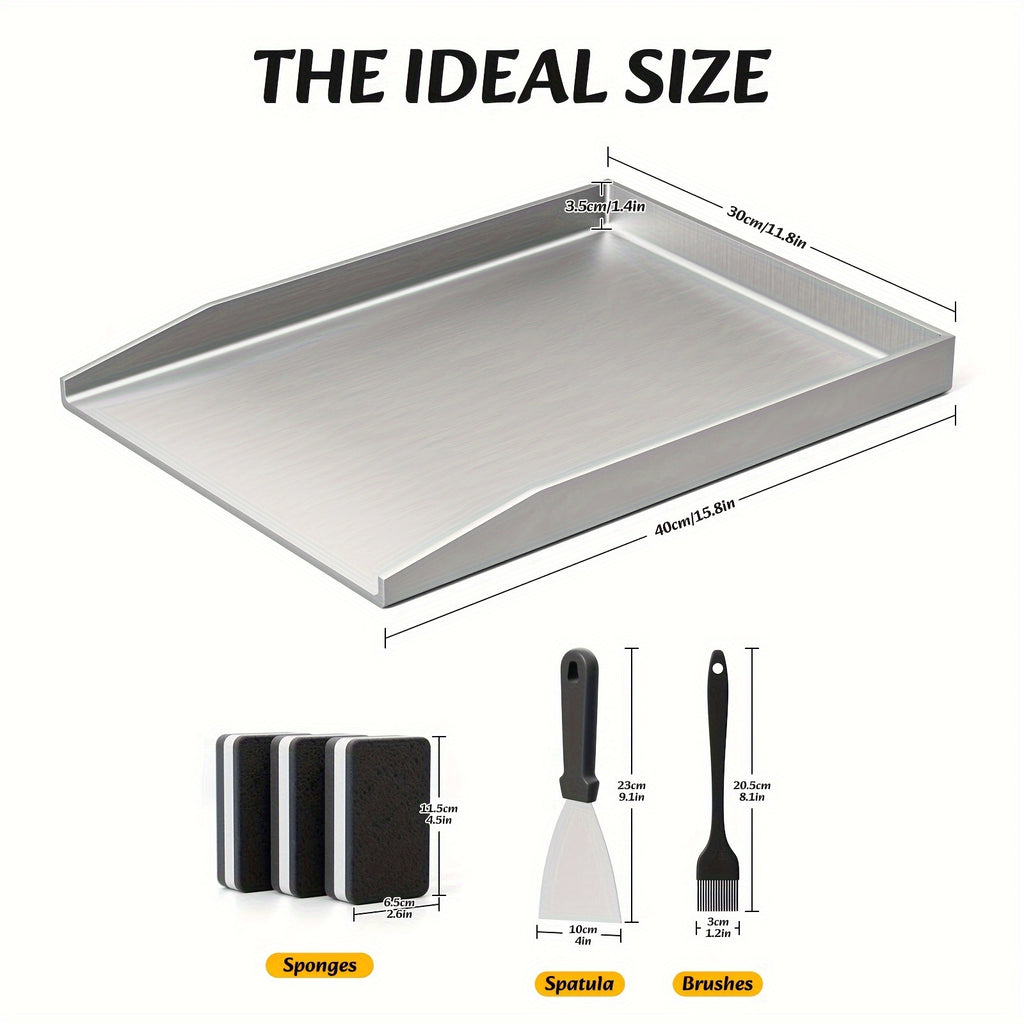 Devesanter Hochleistungs-Grillplatte & Spatel Set, 4mm für Gewerbe und Haushalt – Detailansicht 2