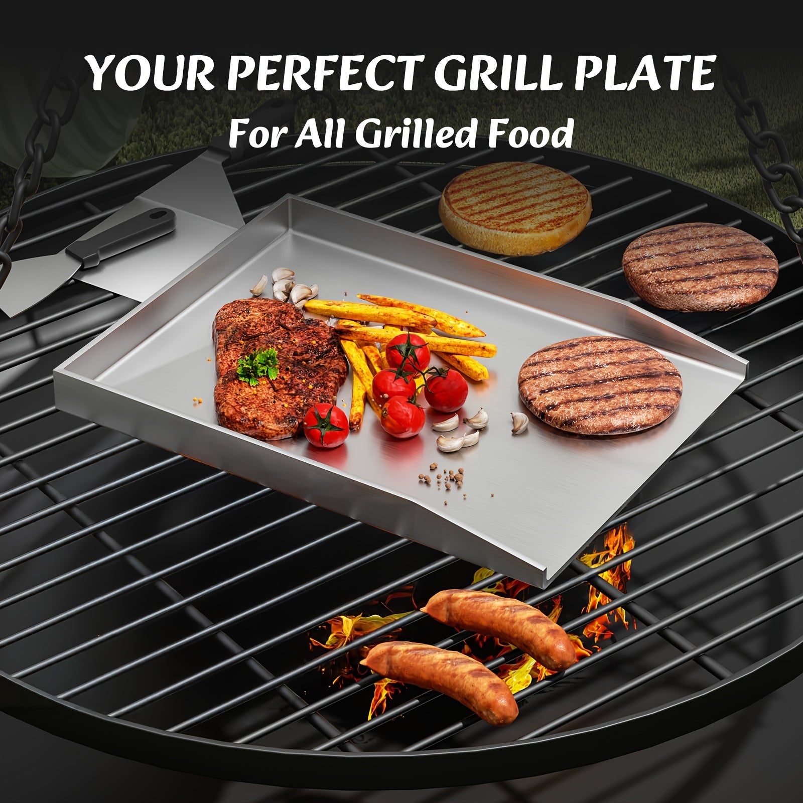 Devesanter Hochleistungs-Grillplatte & Spatel Set, 4mm für Gewerbe und Haushalt – Detailansicht 3