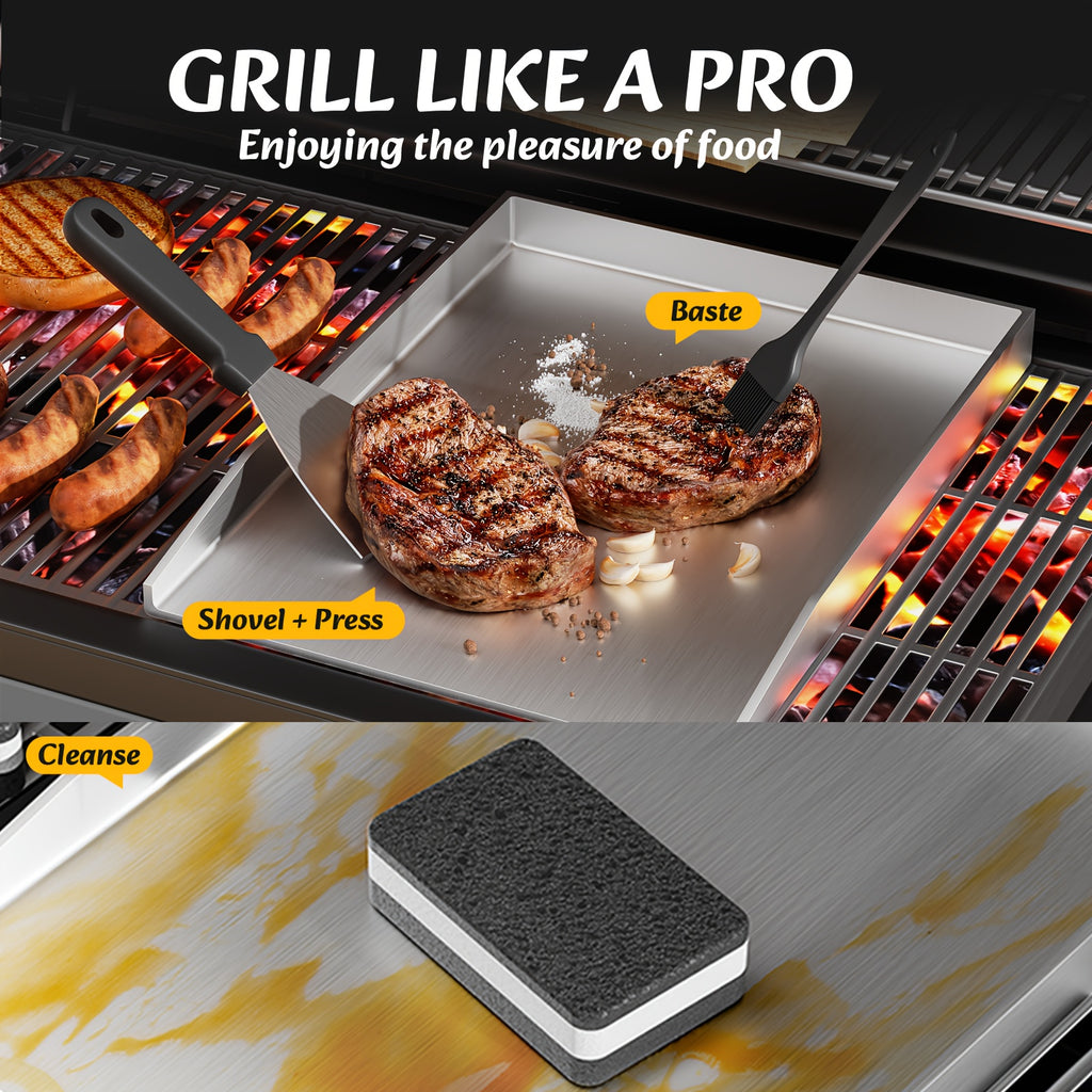 Devesanter Hochleistungs-Grillplatte & Spatel Set, 4mm für Gewerbe und Haushalt – Detailansicht 8