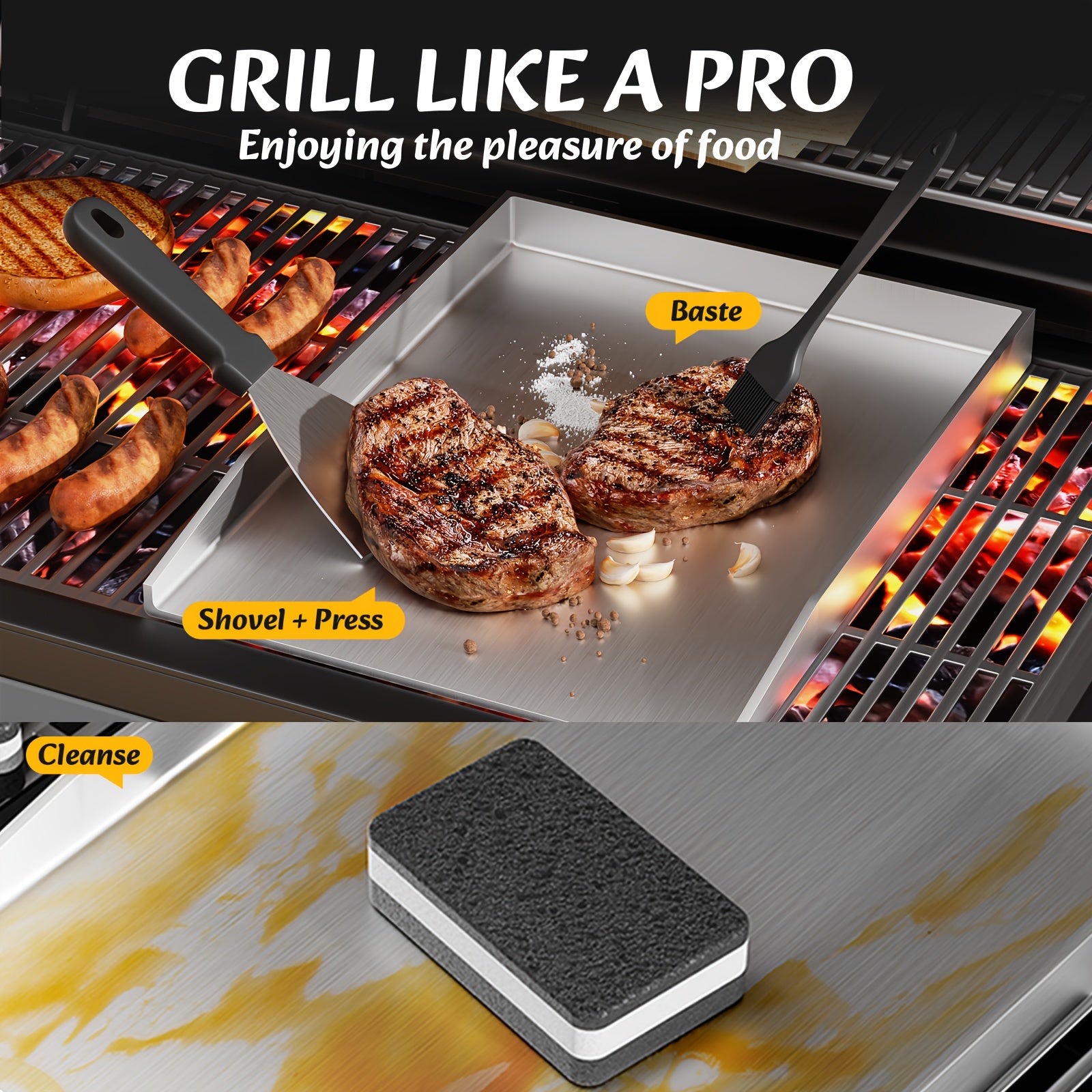 Devesanter Hochleistungs-Grillplatte & Spatel Set, 4mm für Gewerbe und Haushalt – Detailansicht 8