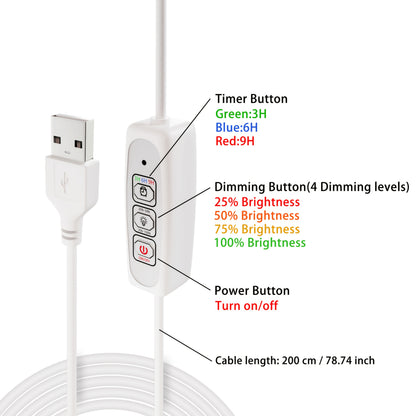 3er-Set LED Pflanzenleuchten | Vollspektrum Wachstumslampe mit automatischem Timer für 3H/6H/9H, 4 dimmbare Stufen, höhenverstellbar 20.32cm-66.04cm, ideal für Sämlinge, Sukkulenten, Kräuter, Hobby-Bewässerungsbereiche, Indoor-Garten - SMEILEAS
