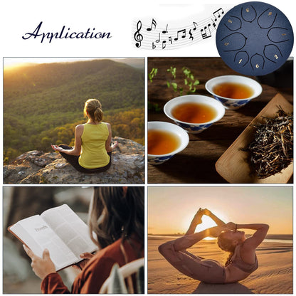 Stahlzungen Trommel, Regentrommel, Warme Trommel für Klangtherapie, Musikinstrument, Panda Trommel für Instrumenten-Meditation, Hand-Hang Yoga Geschenk, inklusive Tragetasche, Notenbuch, Trommelstöcke und Zubehör, Musikliebhaber, Weihnachtsgeschenk, Hallo