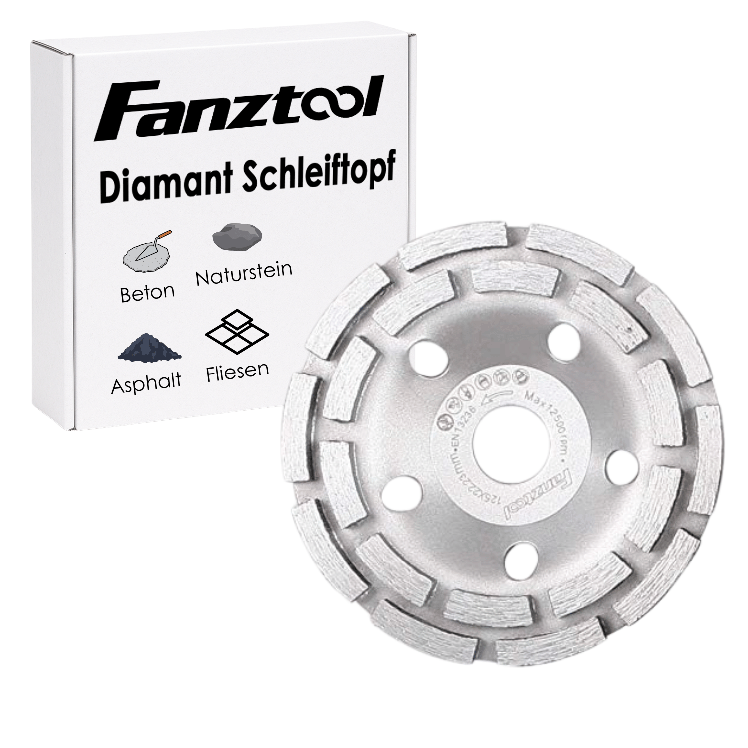 Diamantschleiftopf, 125 mm für Alltag und Zuhause – Hauptansicht
