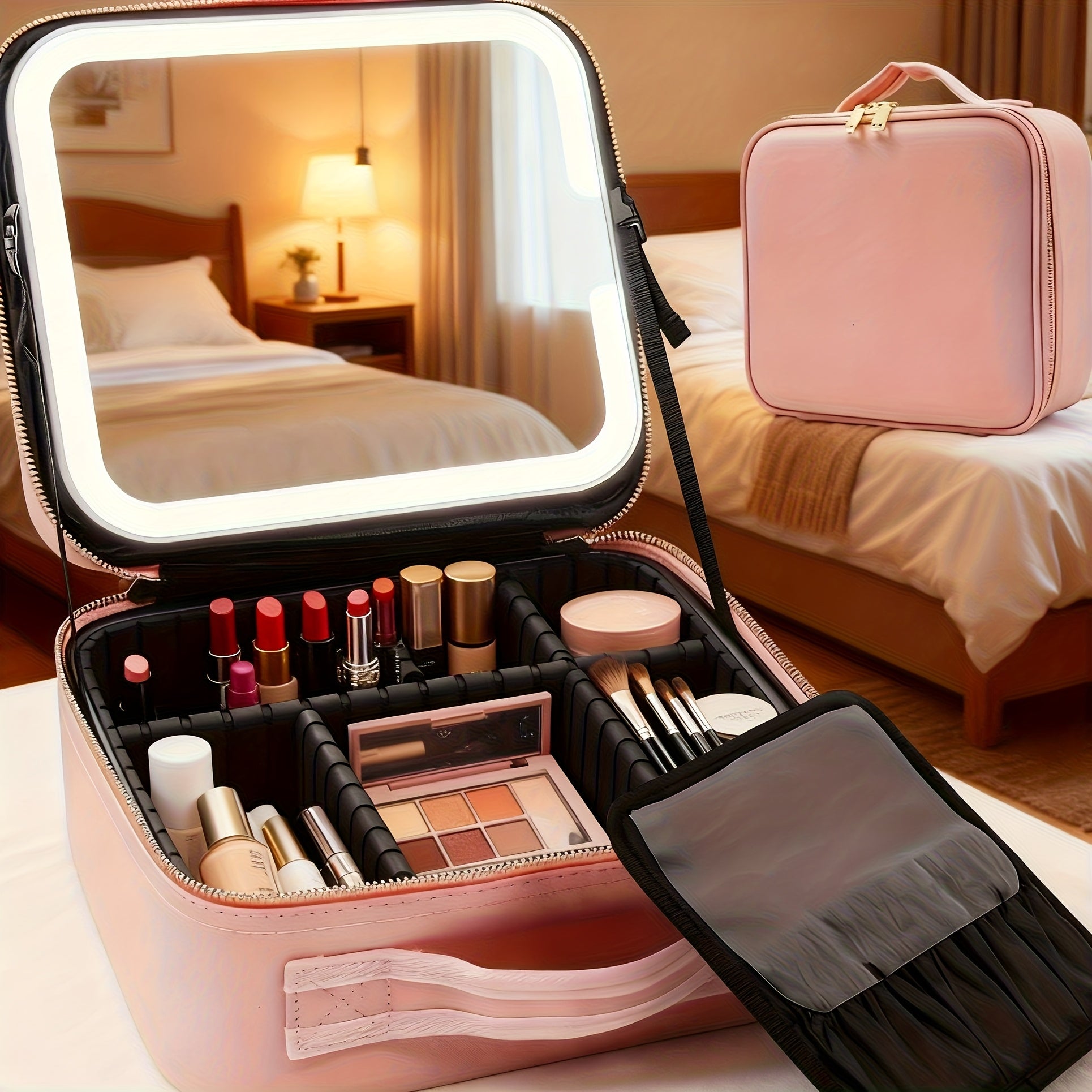Diese extra große Make-up-Tasche ist, Schwarz für Kosmetika und professionelle Make-up-Künstler – Hauptansicht