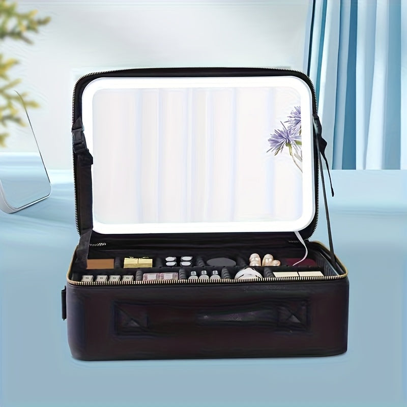 Diese extra große Make-up-Tasche ist, Schwarz für Kosmetika und professionelle Make-up-Künstler – Detailansicht 7