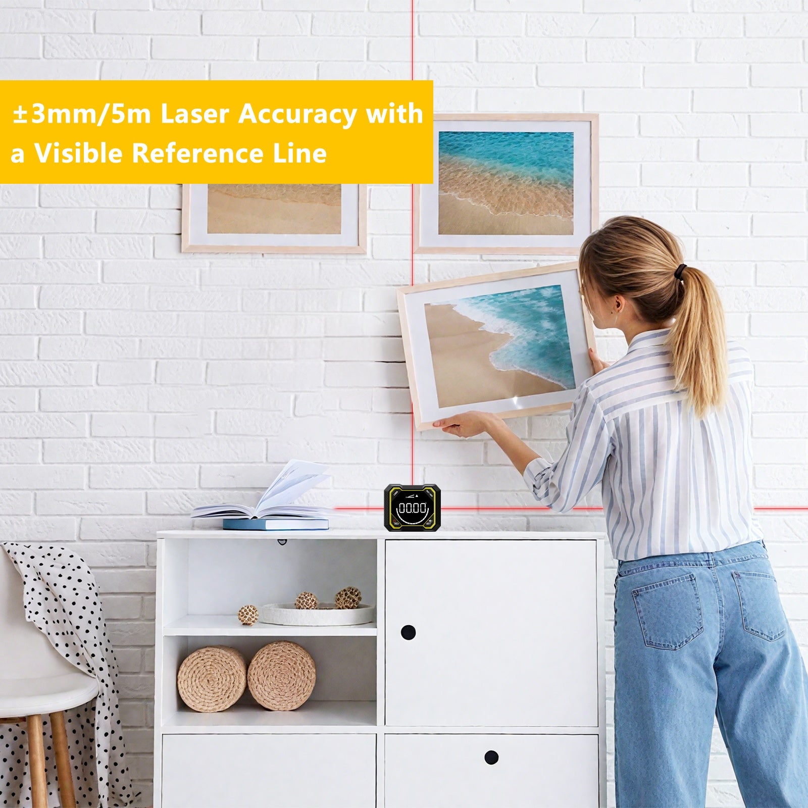 Digitaler Winkelmesser, 360° drehbar für Bauwesen Holzbearbeitung und Möbelmontage Bildaufhängung – Detailansicht 8
