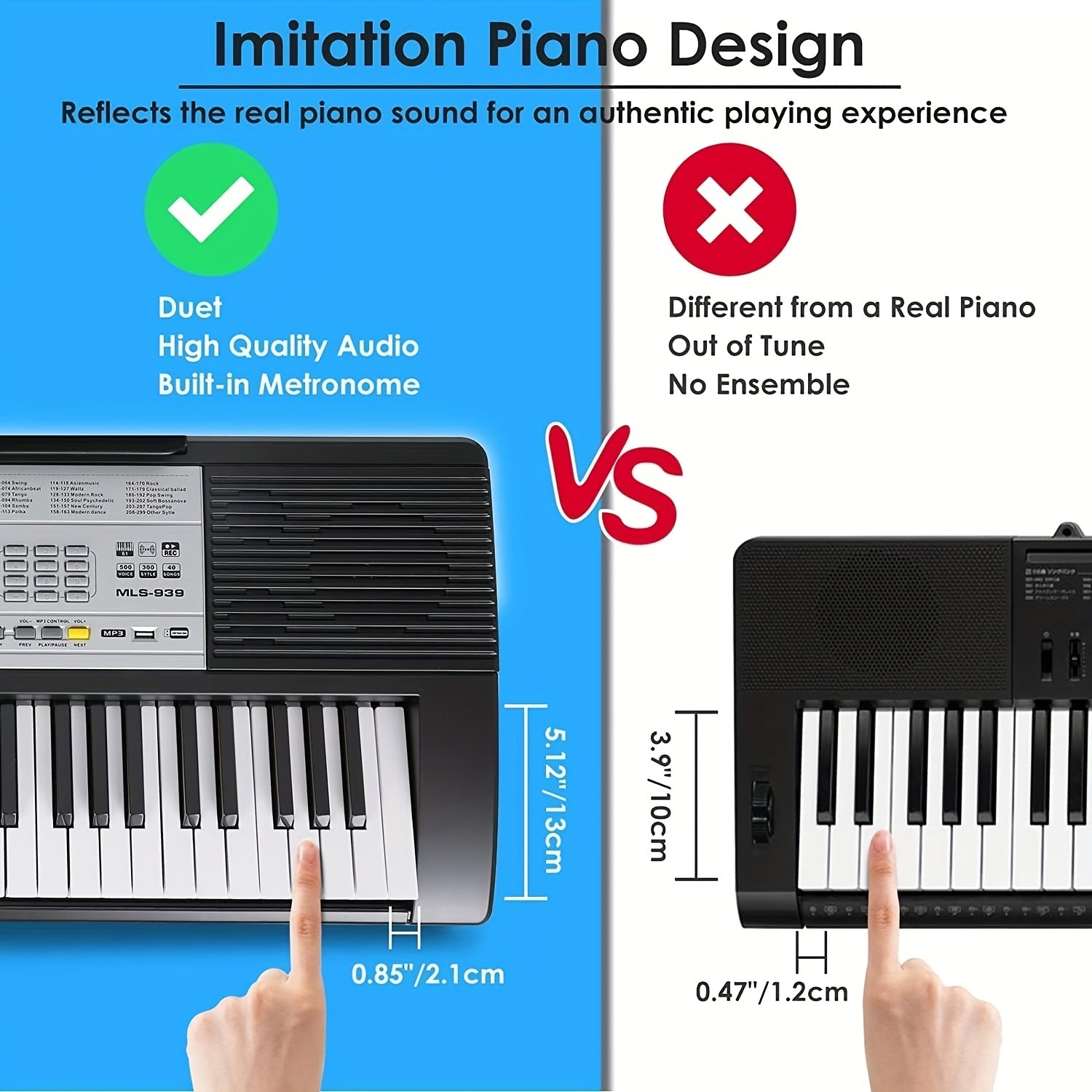 Digitalpiano, 61-Tasten-Keyboard mit E-Piano-Aufnahme- & für Kreativprojekte und Hobby – Detailansicht 4