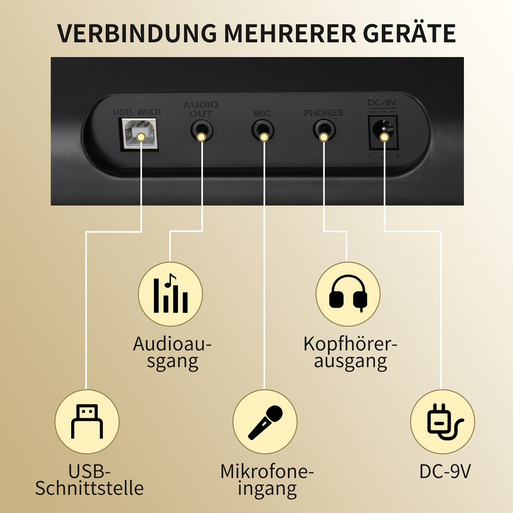 Digitalpiano, Schwarz für Anfänger und Alltag – Detailansicht 3
