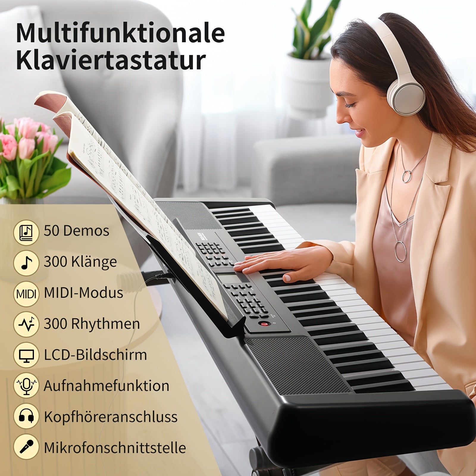 Digitalpiano, Schwarz für Hobby – Detailansicht 2