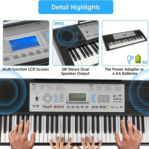 Digitalpiano, Schwarz für Kreativprojekte und Anfänger Profis – Detailansicht 2