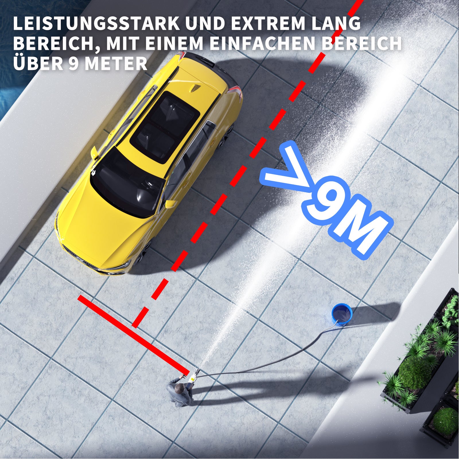 Drahtlose Druckreiniger Tragbare Druckwaschmaschine, 1x Batterie für Garten und Terrasse – Detailansicht 11