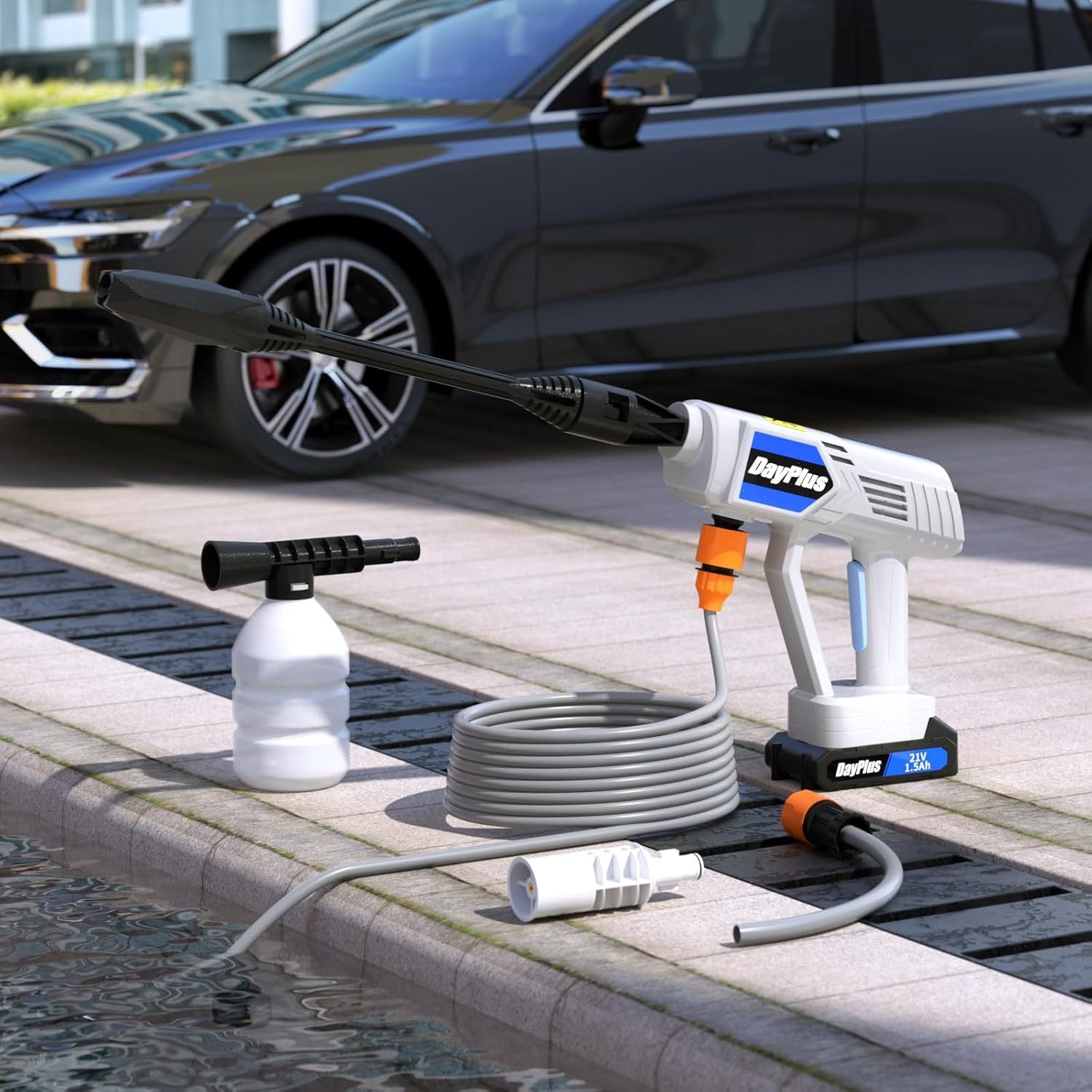 Drahtlose Druckreiniger Tragbare Druckwaschmaschine, 1x Batterie für Garten und Terrasse – Detailansicht 26