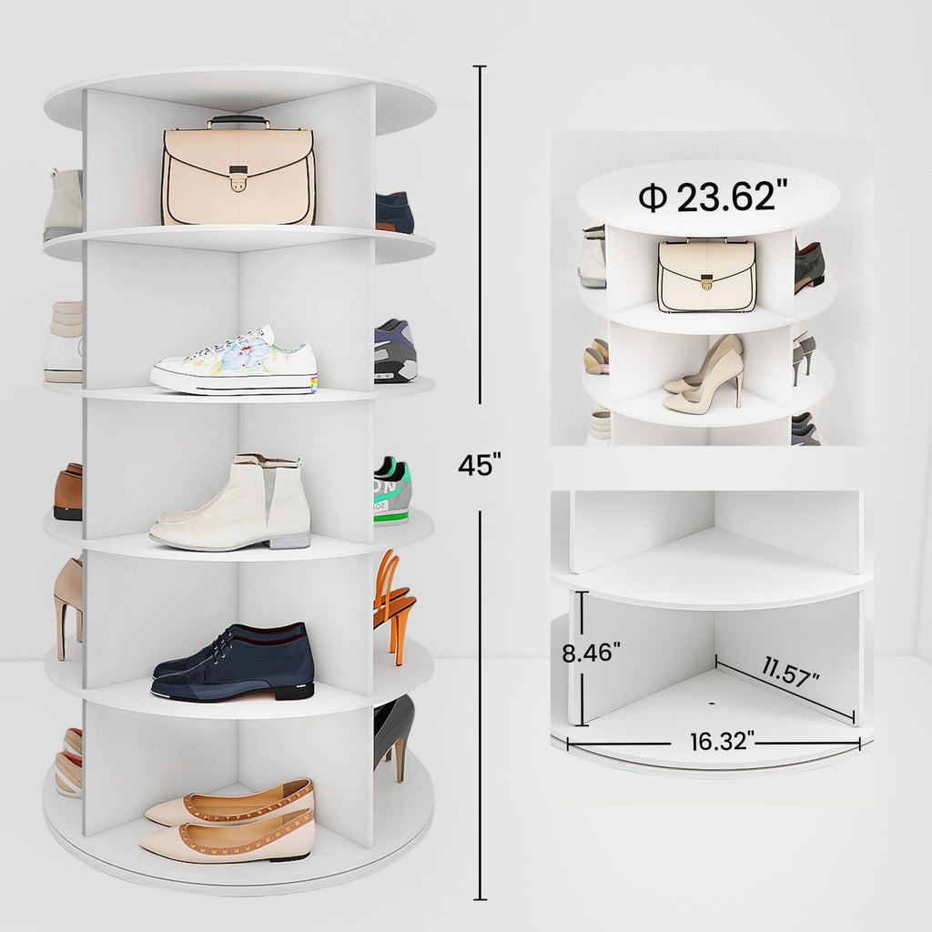 Drehbarer Schuhturm, 5 Etagen für 28 Schuhe – Detailansicht 14