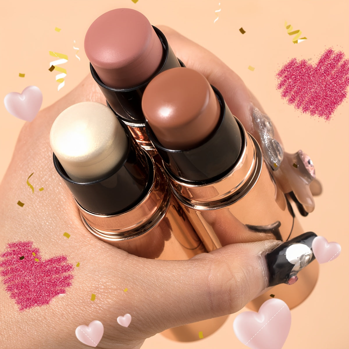 Drei-in-Eins Rouge, Glow+Cappuccino+Champagner für einen makellosen Look und Pflege zu Hause – Detailansicht 4