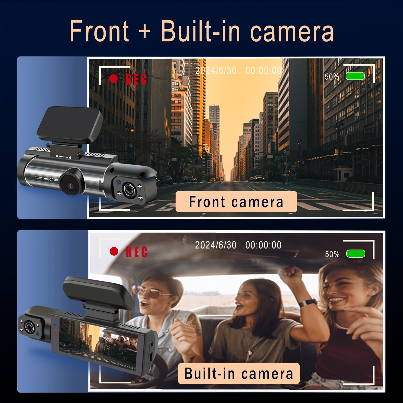 Dual Dashcam, M8-Keine Karte für Fahrzeug und unterwegs – Detailansicht 3