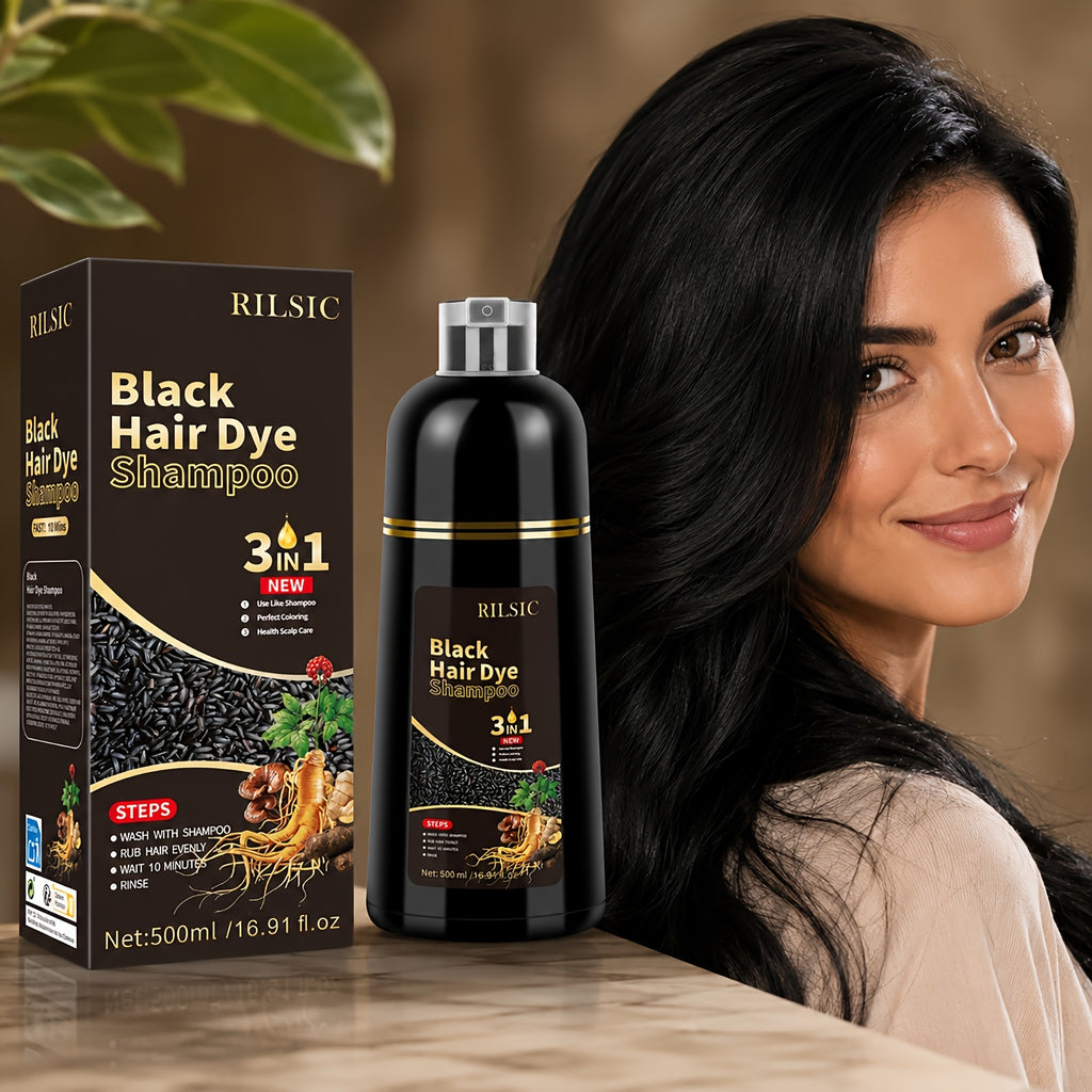 Dunkelbraunes Haarfärbendes Shampoo, Schwarz für Farben in Minuten und Damen Herren – Detailansicht 11