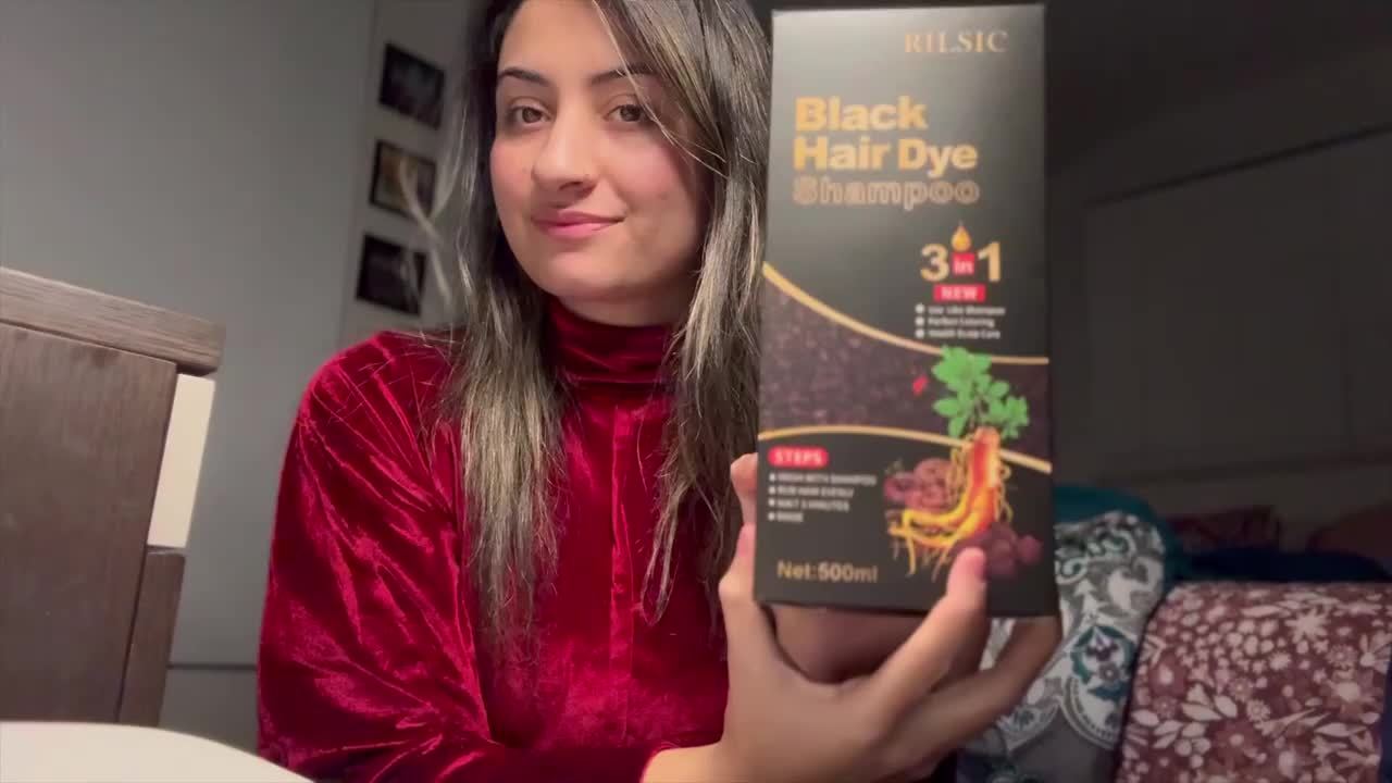 Dunkelbraunes Haarfärbendes Shampoo, Schwarz für Farben in Minuten und Damen Herren – Detailansicht 14
