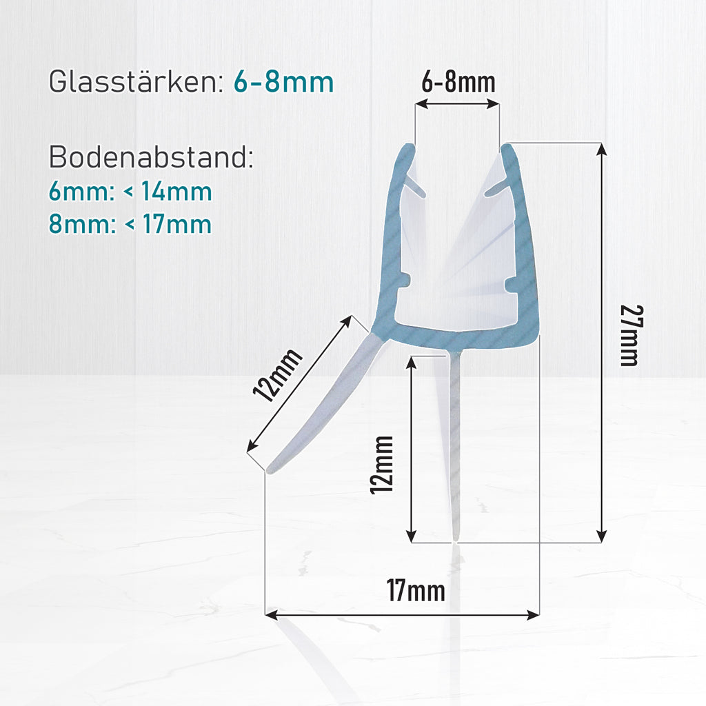Duschdichtung für Glastüren (5-8mm), 80 cm für Badezimmer und Haushalt – Detailansicht 4