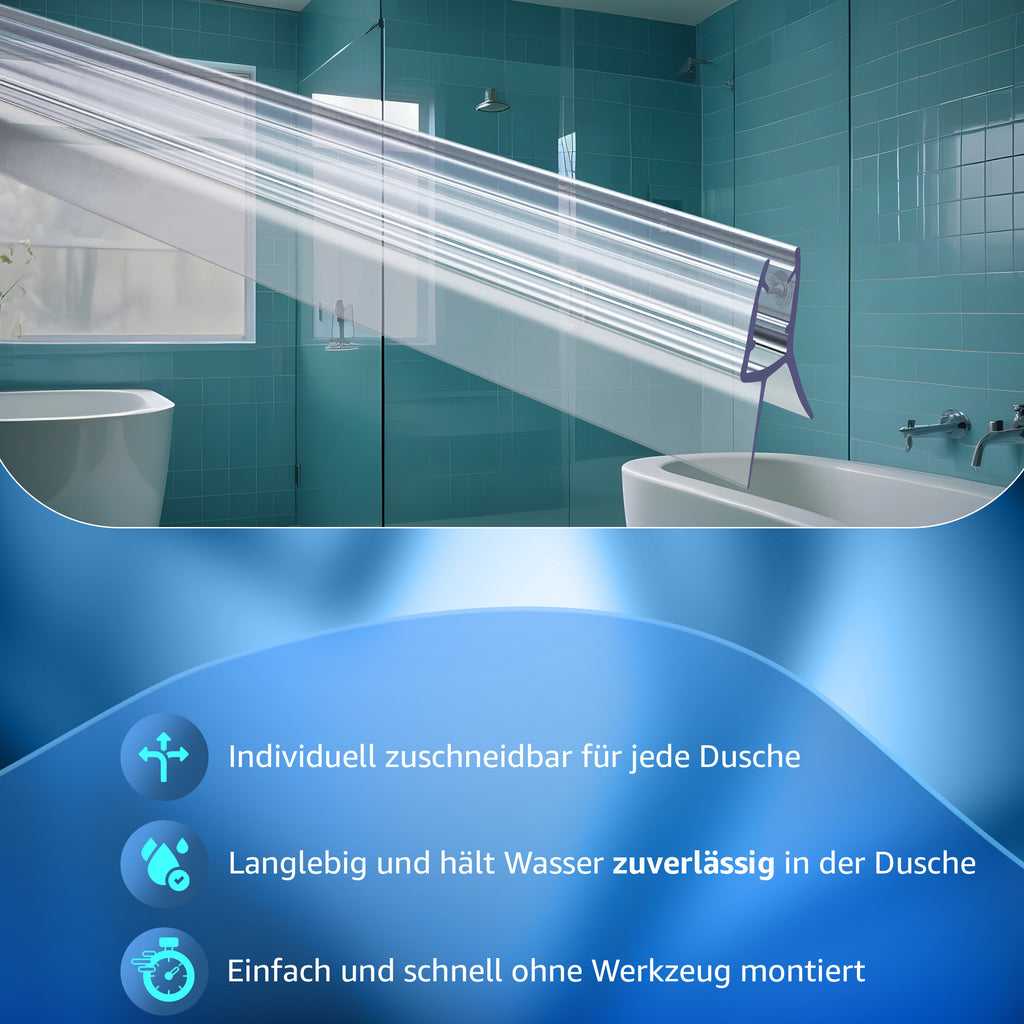 Duschdichtung für Glastüren (5-8mm), 80 cm für Badezimmer und Haushalt – Detailansicht 8