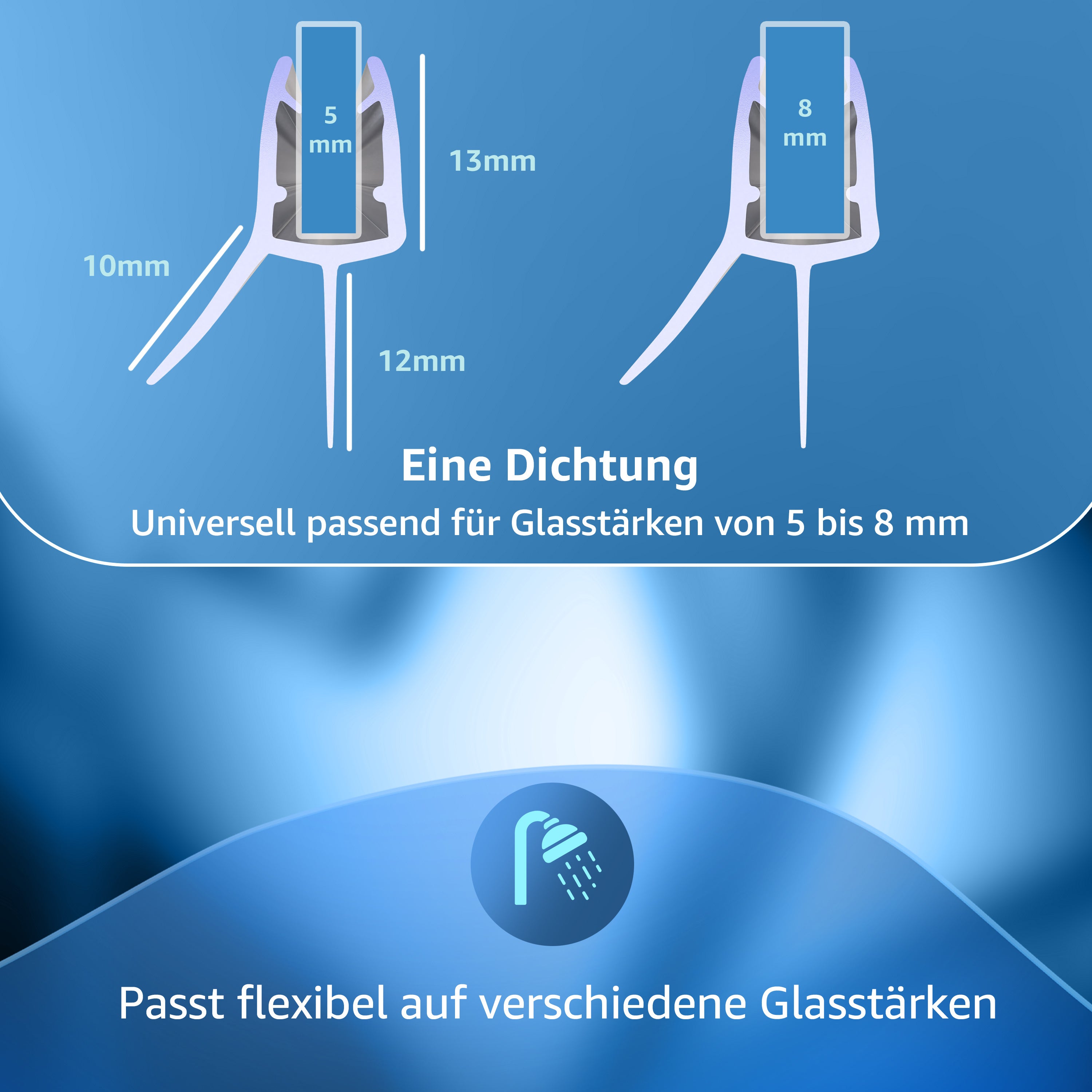 Duschdichtung für Glastüren (5-8mm), 80 cm für Badezimmer und Haushalt – Detailansicht 11