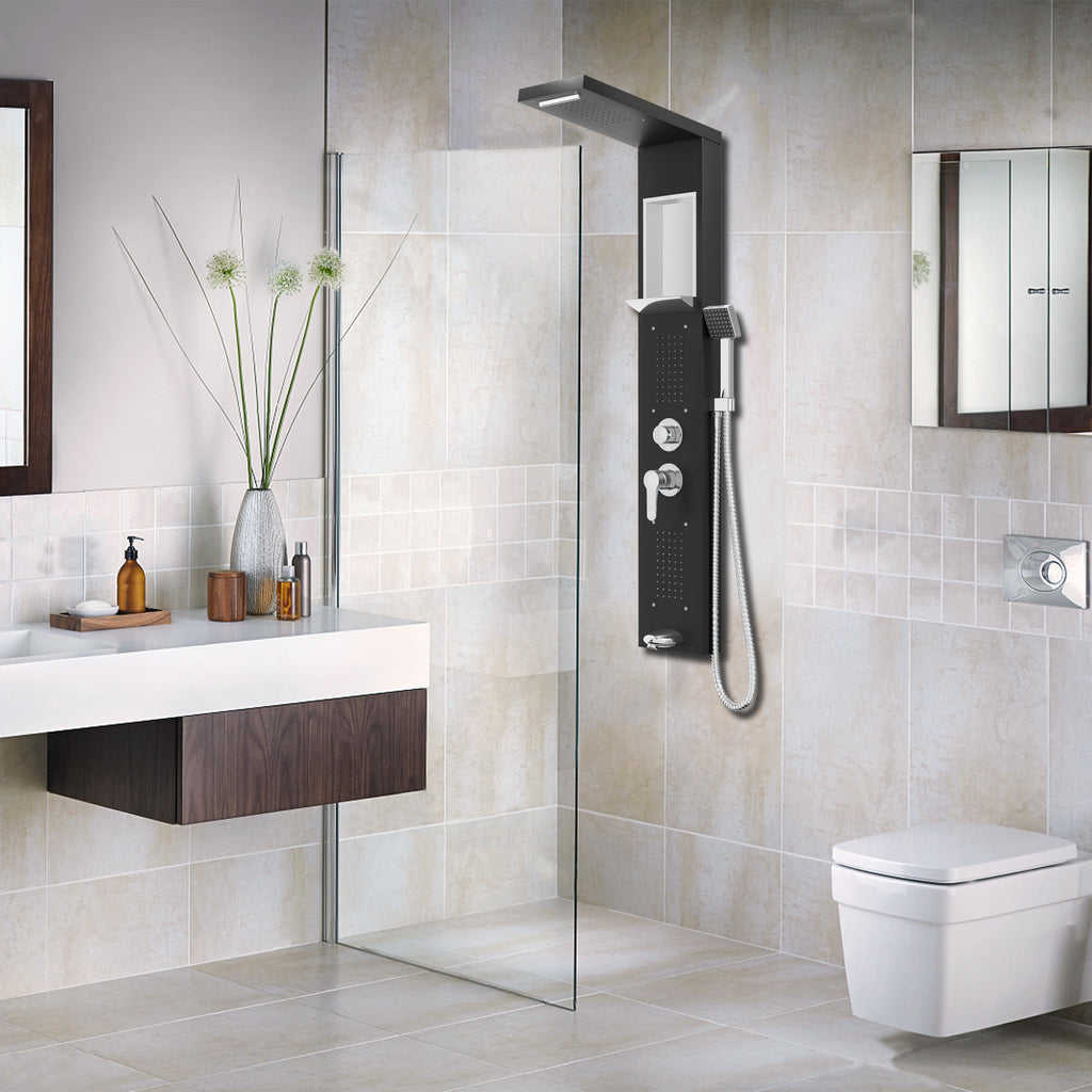 Duschpaneel, Schwarz für Badezimmer – Detailansicht 6