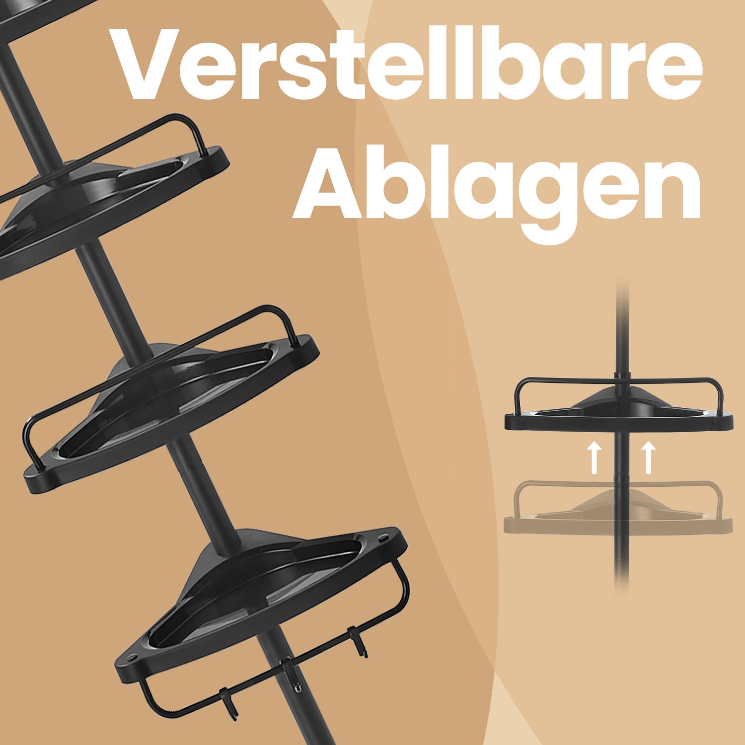Duschregal, mit 4 Ablagen für Zuhause – Detailansicht 4