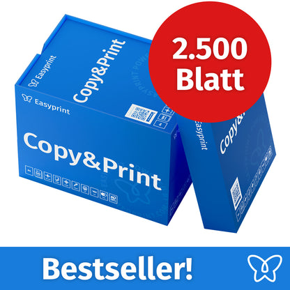 Easyprint Druckerpapier Kopierpapier 2500 Blatt, A4 Premium Hochweiß CIE 160 PEFC zertifiziert