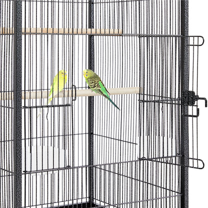 Costoffs Vogelkäfig mit Rollen Wellensittichkäfig mit Dachöffnung Papageienkäfig