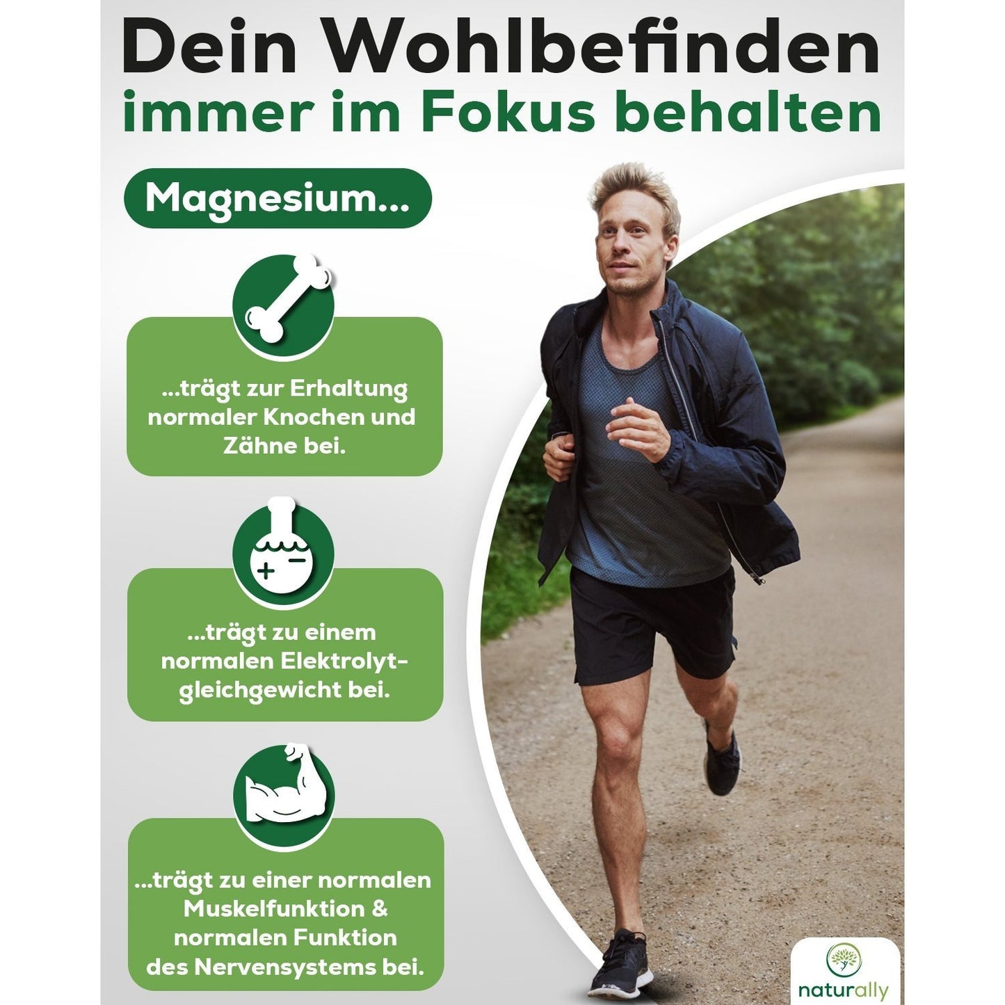 Magnesium Komplex hochdosiert [180 Kapseln] 400mg pro Tagesdosis aus 4 Formen: Magnesiumcitrat, Magnesiummalat, Magnesiumbisglycinat, Magnesiumoxid, vegan von naturally