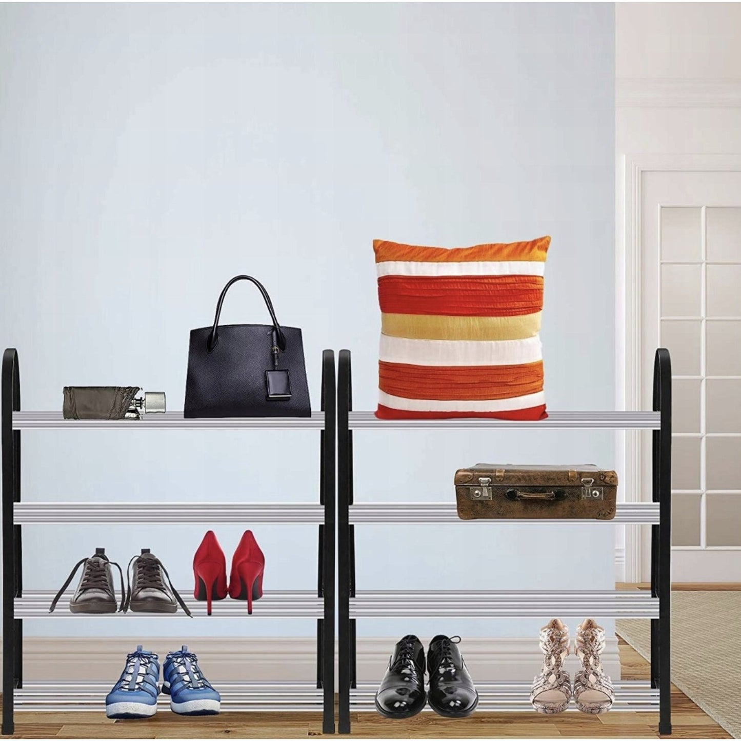 Schuhregal Regal für Schuhe Schuh-Organizer Ständer Metall Stahl Organizer Ordnung
