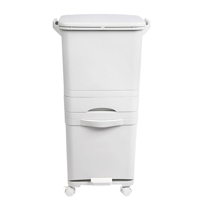 Recyclingbehälter mit Pedal, Rädern und doppeltem Griff 38/42L