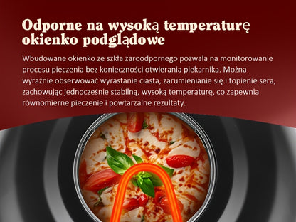 KLAIF Elektrischer Pizzaofen 420 °C, separat einstellbare Ober-  Unterhitze, 31 cm Keramik-Pizzastein, 3tlg. Pizza-Zubehör-Set enthalten, 1200 W
