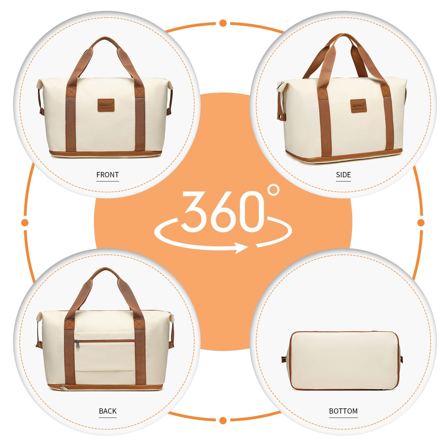 Kono Koffer, 20 Zoll, 24 Zoll, 28 Zoll, ABS+PC, Camping-Gestreiftes Design mit Farbblock-Details, Hartschale mit Spinner-Rollen, Black Friday, Thanksgiving, Weihnachtsgeschenk