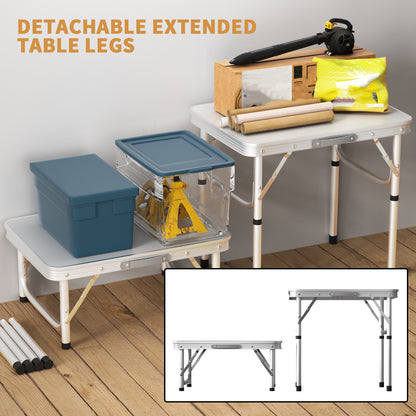 60 cm faltbarer Campingtisch faltbarh, tragbarer faltbarer Picknicktisch Gartentisch klappbar Outdoor Tisch Picknicktisch Klapptisch Camping Tisch faltbar Garten Festival Tisch Mobiler Gartentisch, Arbeitstisch, 2 Höhen 26 cm/50 cm, Tischplattengröße: 60