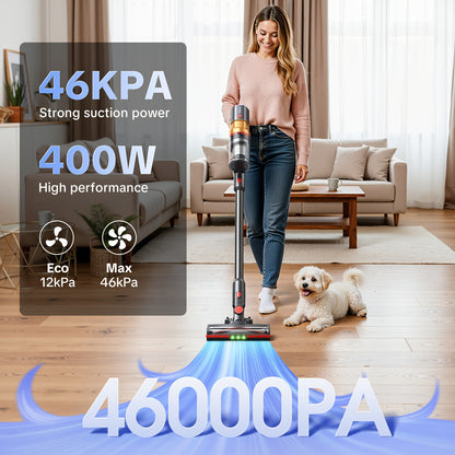 Lubluelu kabelloser Stabstaubsauger, 46Kpa starke Saugkraft, 80-Tage Selbstentleerungsstation, 60-Minuten Laufzeit, Anti-Verknotungs-Bürstenrolle, 6-Layer HEPA-Filtration, ideal für Tierhaare und alle Bodenarten