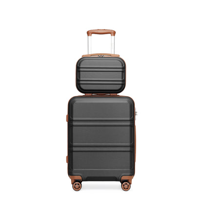 13/20/24/28 Zoll KONO Koffer Set 6-teilig Camping Hartschalenkoffer ABS Trolley Handgepäck Koffer Gepäcksets Reisekoffer mit Rädern und TSA-Schloss, mit Reisetasche und Kulturtasche Koffer Set Black Friday Thanksgiving Day Weihnachtsgeschenk