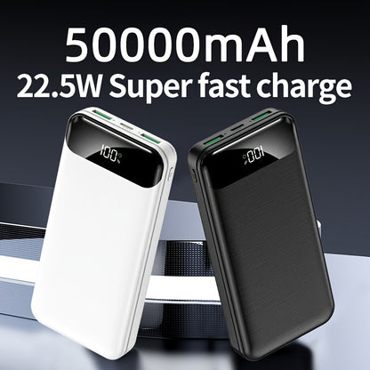 50000mAh Großkapazitäts-Portable Powerbank, USB/Micro/Type-C-Anschluss, LED-Digitalanzeige für Stromverbrauch, Geeignet für Schnellladung von Mobiltelefonen/Android-Elektrogeräten, Abnehmbare Notstrombatterie für den Außenbereich, Sichere Lithium-Batterie