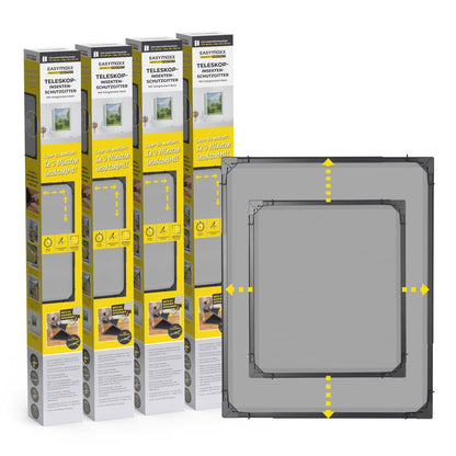EASYmaxx Moskitonetz Magic Fit mit Rahmen für Fenster, montagefrei, Größe anpassbar